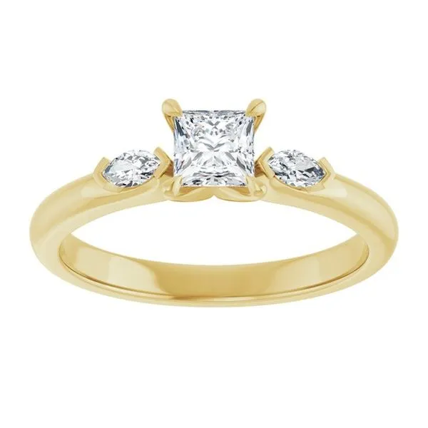 Claw-Prong Three-Stone Engagement Ring Image 3 Vulcan's Forge LLC KANSAS CITY, MO