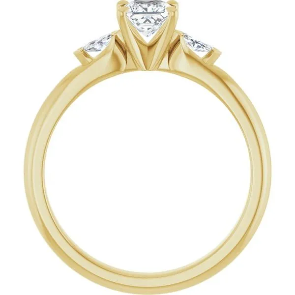 Claw-Prong Three-Stone Engagement Ring Image 2 J. West Jewelers Round Rock, TX