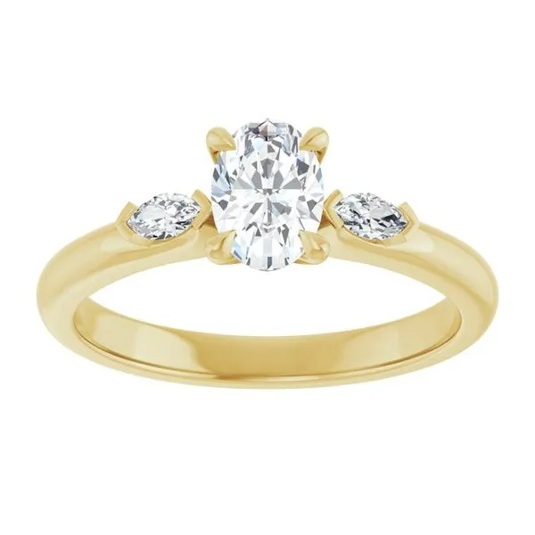 Claw-Prong Three-Stone Engagement Ring Image 3 Paul James Jewelers Angels Camp, CA