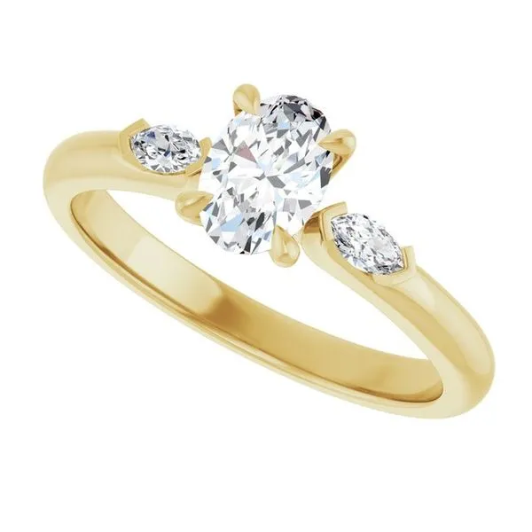 Claw-Prong Three-Stone Engagement Ring Image 5 J. West Jewelers Round Rock, TX