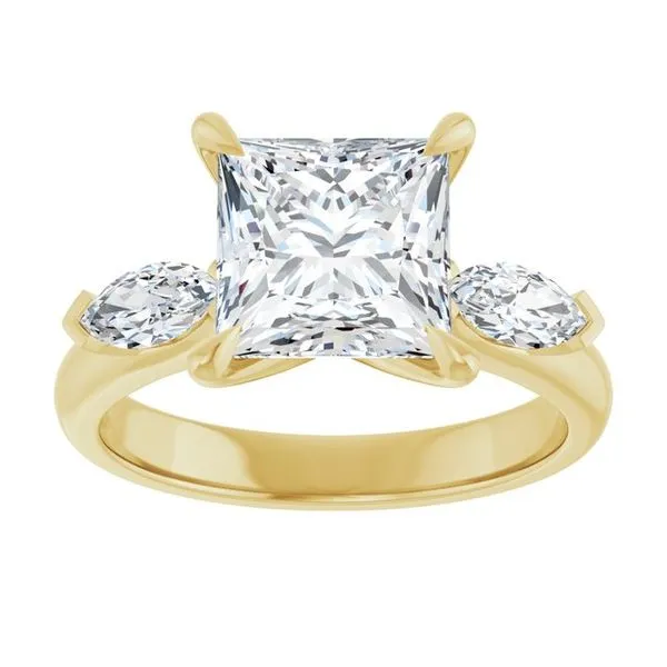 Claw-Prong Three-Stone Engagement Ring Image 3 Raleigh Diamond Fine Jewelry Raleigh, NC
