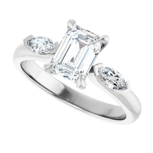 Claw-Prong Three-Stone Engagement Ring Image 5 J. West Jewelers Round Rock, TX