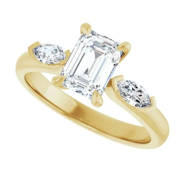 Claw-Prong Three-Stone Engagement Ring Image 5 Futer Bros Jewelers York, PA