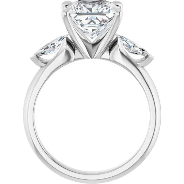 Claw-Prong Three-Stone Engagement Ring Image 2 The Jewelry Source El Segundo, CA