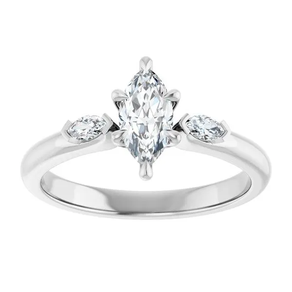 Claw-Prong Three-Stone Engagement Ring Image 3 Stuart Benjamin & Co. Jewelry Designs San Diego, CA