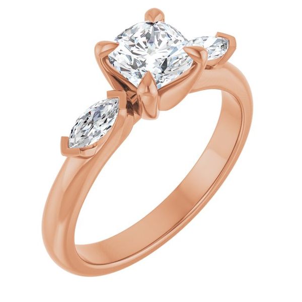 Claw-Prong Three-Stone Engagement Ring