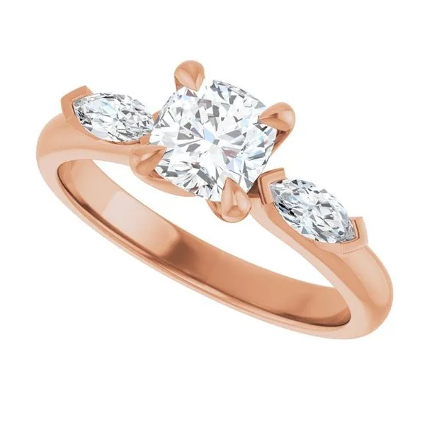 Claw-Prong Three-Stone Engagement Ring Image 5 Hudson Valley Goldsmith New Paltz, NY