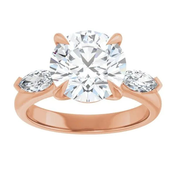 Claw-Prong Three-Stone Engagement Ring Image 3 The Jewelry Source El Segundo, CA