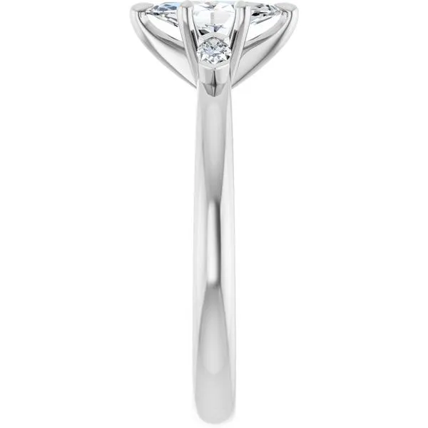 Claw-Prong Three-Stone Engagement Ring Image 4 Hudson Valley Goldsmith New Paltz, NY