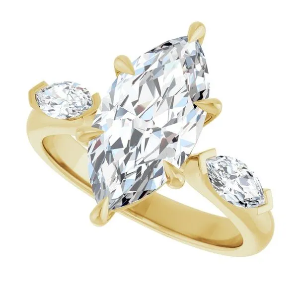 Claw-Prong Three-Stone Engagement Ring Image 5 J. Thomas Jewelers Rochester Hills, MI