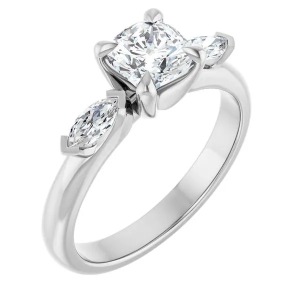 Claw-Prong Three-Stone Engagement Ring Arezzo Jewelers Elmwood Park, IL