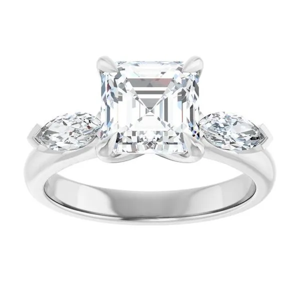 Claw-Prong Three-Stone Engagement Ring Image 3 Austin's Fine Diamonds & Jewelry Lyndhurst, NJ