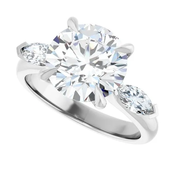 Claw-Prong Three-Stone Engagement Ring Image 5 Michael Szwed Jewelers Longmeadow, MA