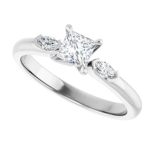 Claw-Prong Three-Stone Engagement Ring Image 5 J. Thomas Jewelers Rochester Hills, MI