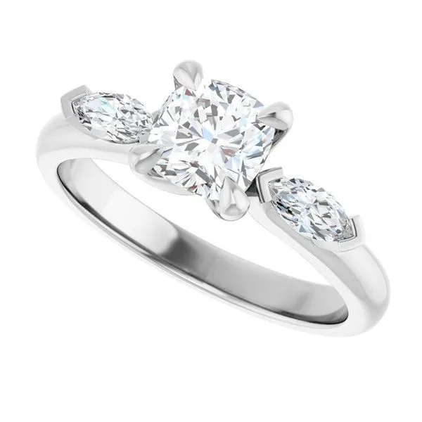 Claw-Prong Three-Stone Engagement Ring Image 5 J. Thomas Jewelers Rochester Hills, MI