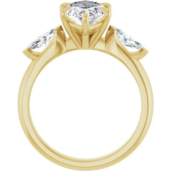 Claw-Prong Three-Stone Engagement Ring Image 2 Don's Jewelry & Design Washington, IA