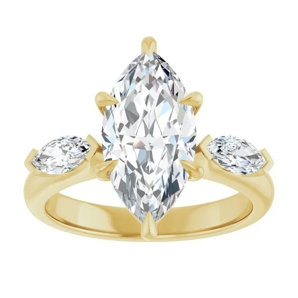 Claw-Prong Three-Stone Engagement Ring Image 3 Stuart Benjamin & Co. Jewelry Designs San Diego, CA