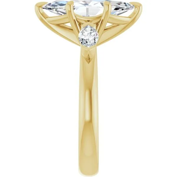 Claw-Prong Three-Stone Engagement Ring Image 4 Stuart Benjamin & Co. Jewelry Designs San Diego, CA