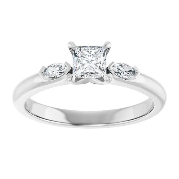Claw-Prong Three-Stone Engagement Ring Image 3 Futer Bros Jewelers York, PA