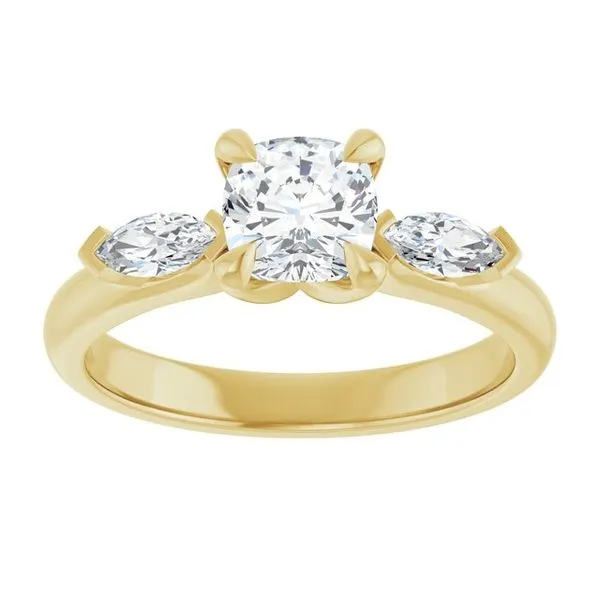 Claw-Prong Three-Stone Engagement Ring Image 3 J. Thomas Jewelers Rochester Hills, MI