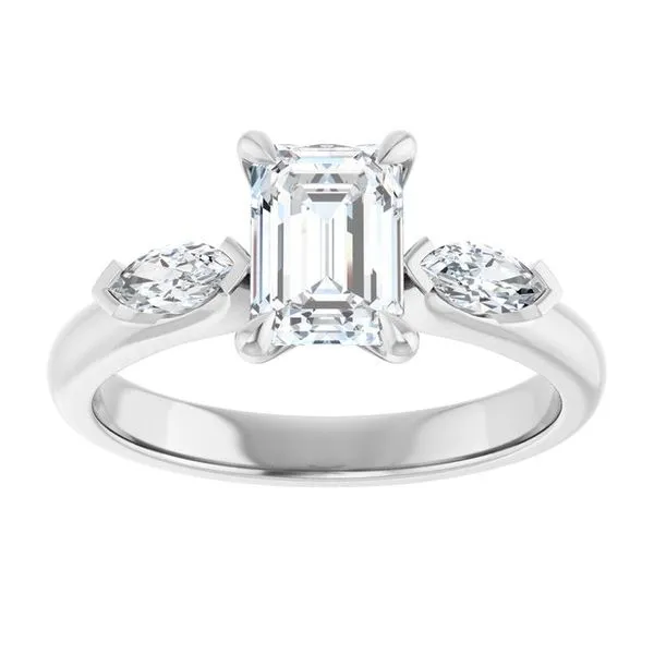 Claw-Prong Three-Stone Engagement Ring Image 3 Don's Jewelry & Design Washington, IA