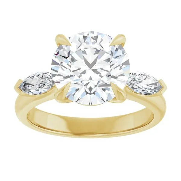 Claw-Prong Three-Stone Engagement Ring Image 3 Arezzo Jewelers Elmwood Park, IL