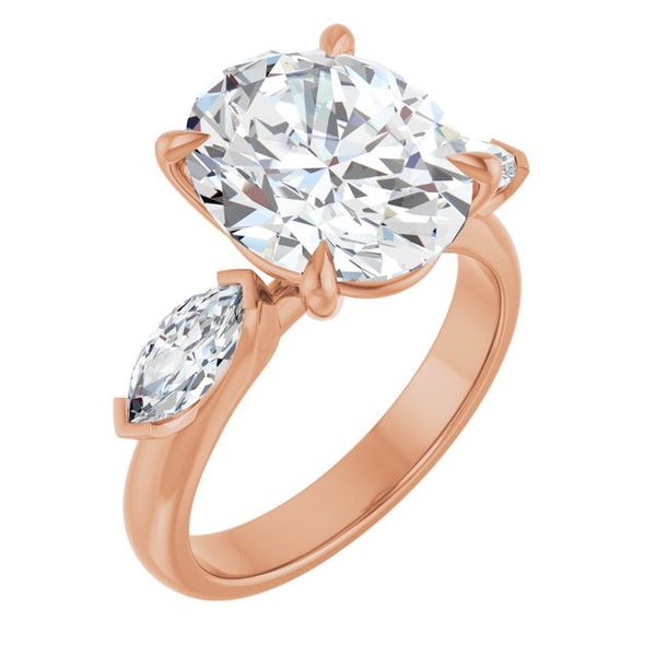 Claw-Prong Three-Stone Engagement Ring