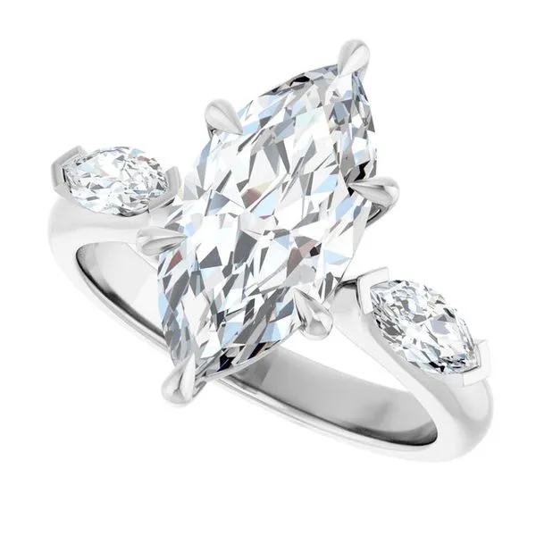 Claw-Prong Three-Stone Engagement Ring Image 5 Hudson Valley Goldsmith New Paltz, NY