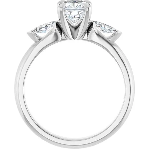 Claw-Prong Three-Stone Engagement Ring Image 2 Northwood Jewelers Northwood, OH