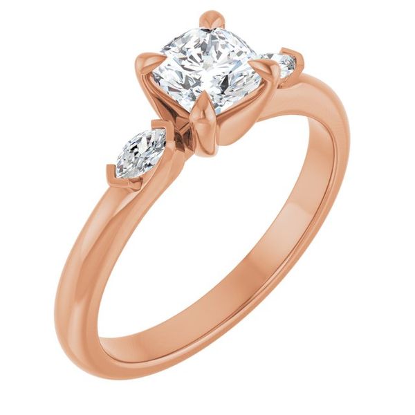 Claw-Prong Three-Stone Engagement Ring