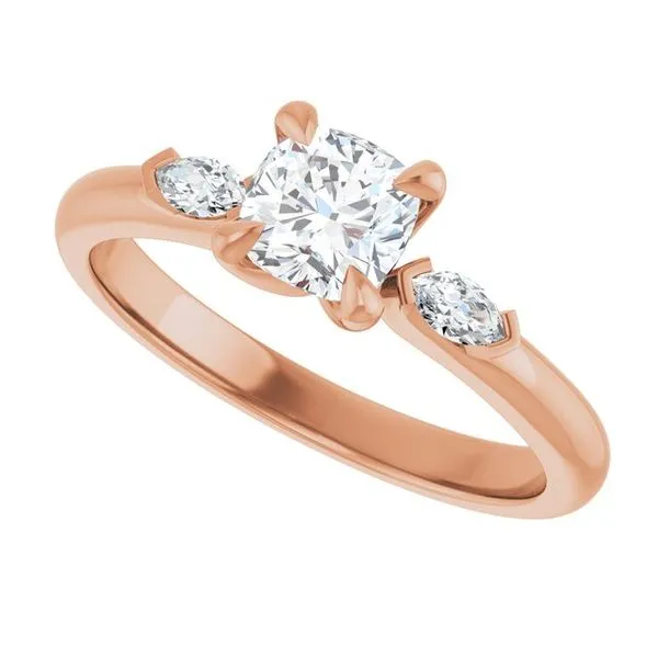 Claw-Prong Three-Stone Engagement Ring Image 5 J. West Jewelers Round Rock, TX