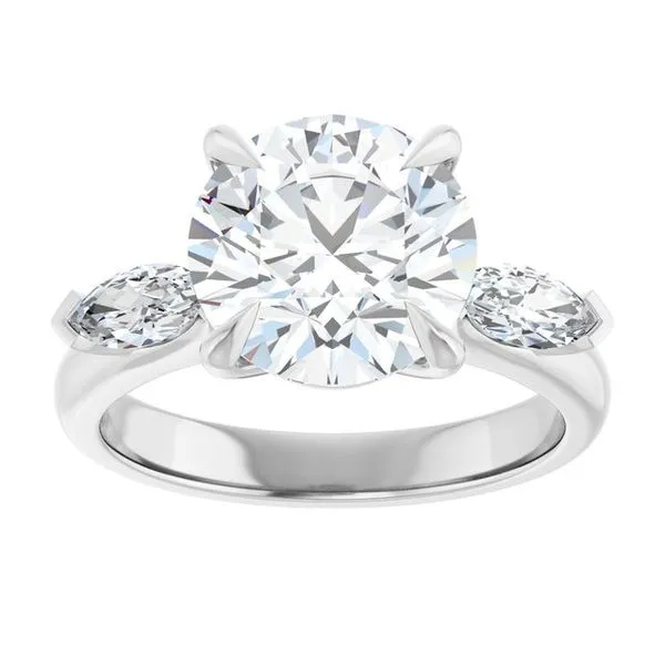 Claw-Prong Three-Stone Engagement Ring Image 3 Don's Jewelry & Design Washington, IA