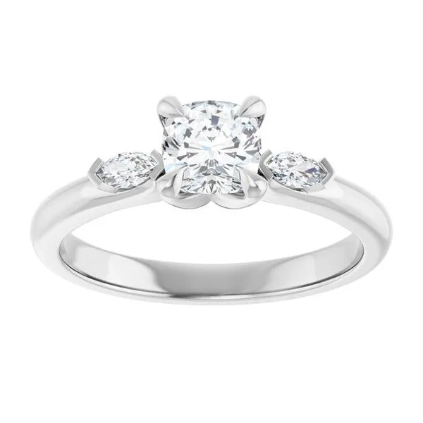 Claw-Prong Three-Stone Engagement Ring Image 3 Northwood Jewelers Northwood, OH