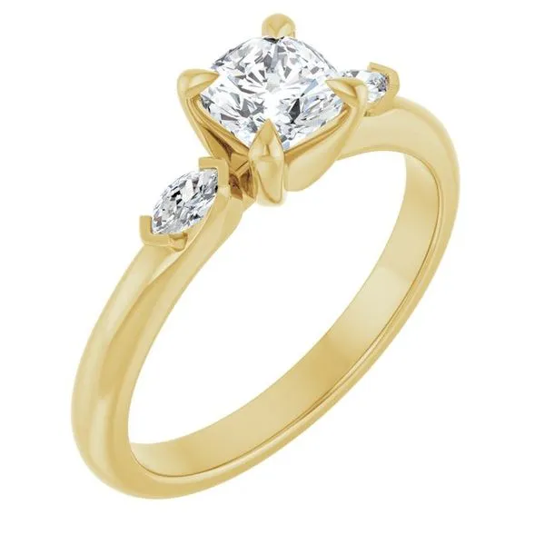Claw-Prong Three-Stone Engagement Ring J. West Jewelers Round Rock, TX