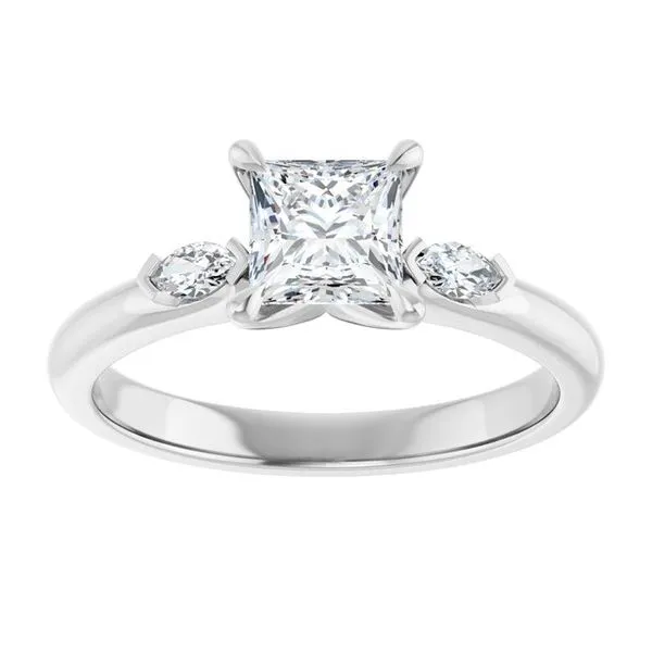 Claw-Prong Three-Stone Engagement Ring Image 3 Northwood Jewelers Northwood, OH