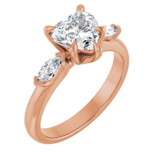Claw-Prong Three-Stone Engagement Ring