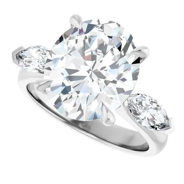 Claw-Prong Three-Stone Engagement Ring Image 5 J. West Jewelers Round Rock, TX