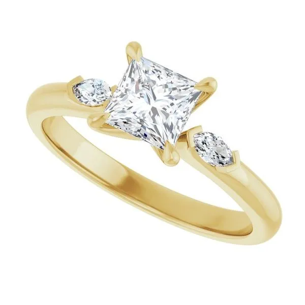 Claw-Prong Three-Stone Engagement Ring Image 5 J. West Jewelers Round Rock, TX