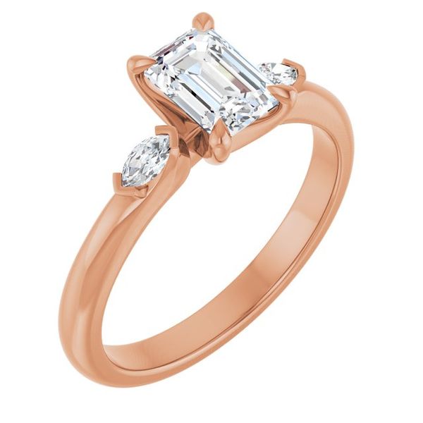 Claw-Prong Three-Stone Engagement Ring