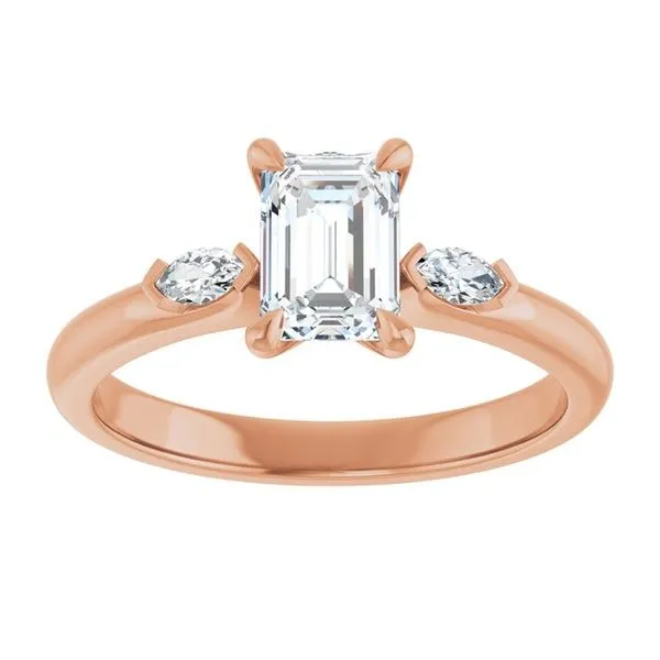 Claw-Prong Three-Stone Engagement Ring Image 3 Northwood Jewelers Northwood, OH