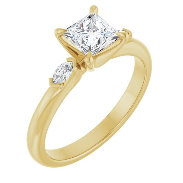 Claw-Prong Three-Stone Engagement Ring