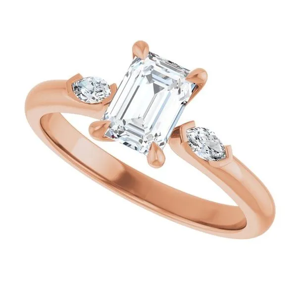 Claw-Prong Three-Stone Engagement Ring Image 5 J. West Jewelers Round Rock, TX