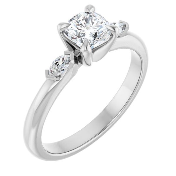 Claw-Prong Three-Stone Engagement Ring