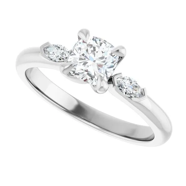 Claw-Prong Three-Stone Engagement Ring Image 5 Ocean View Jewelers Millville, DE