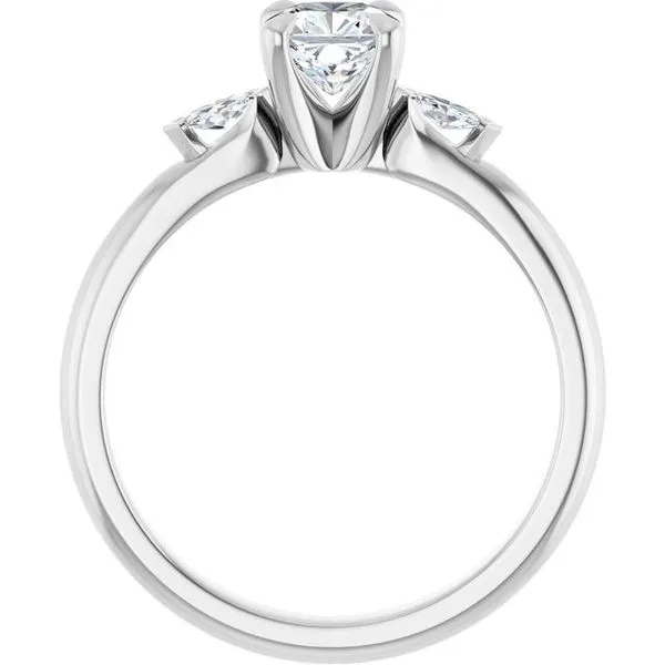 Claw-Prong Three-Stone Engagement Ring Image 2 Don's Jewelry & Design Washington, IA