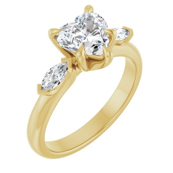 Claw-Prong Three-Stone Engagement Ring