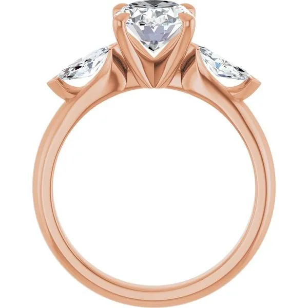 Claw-Prong Three-Stone Engagement Ring Image 2 Ocean View Jewelers Millville, DE