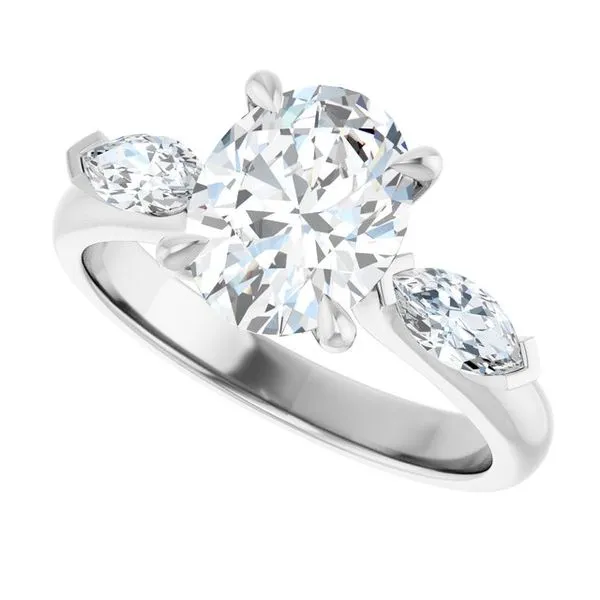 Claw-Prong Three-Stone Engagement Ring Image 5 The Jewelry Source El Segundo, CA