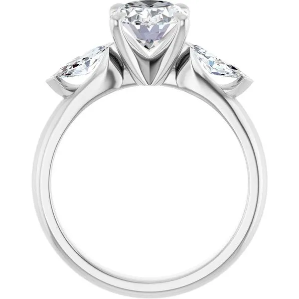 Claw-Prong Three-Stone Engagement Ring Image 2 J. Thomas Jewelers Rochester Hills, MI