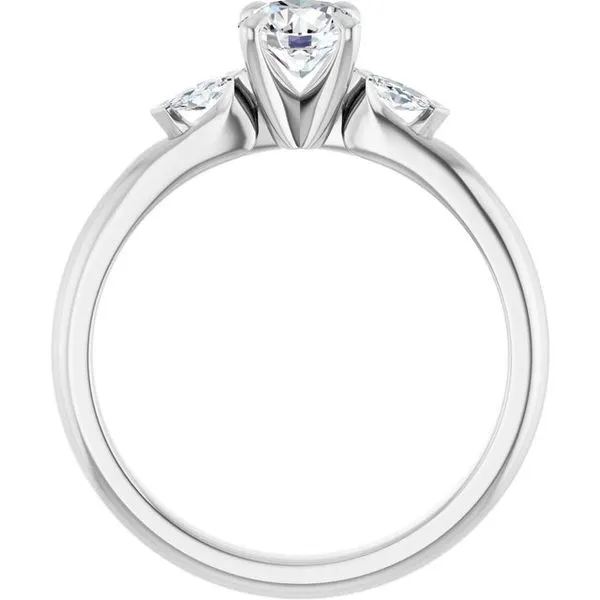 Claw-Prong Three-Stone Engagement Ring Image 2 Northwood Jewelers Northwood, OH
